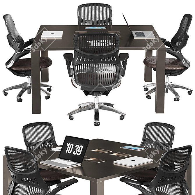 Optimized High Detail Conference Table 3D model image 1