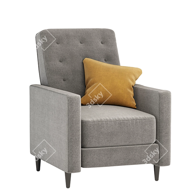 Stylish 2-in-1 Armchair Set 3D model image 3