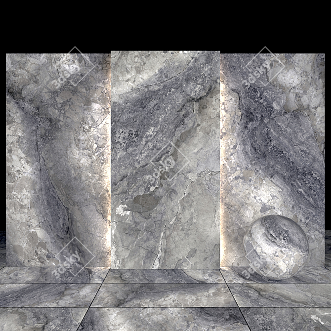 Textured Mocha Marble Slabs 3D model image 1