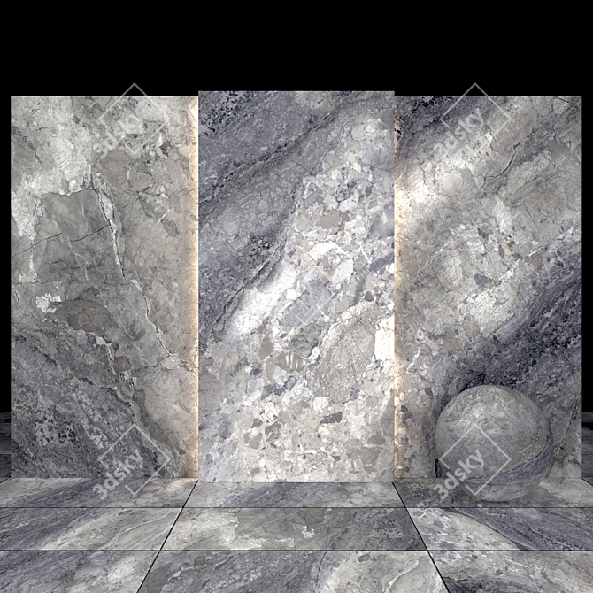 Textured Mocha Marble Slabs 3D model image 2