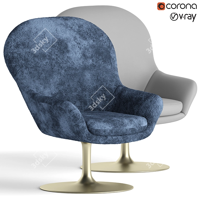 Natuzzi Adore Armchair: Luxurious Comfort in Compact Design 3D model image 1