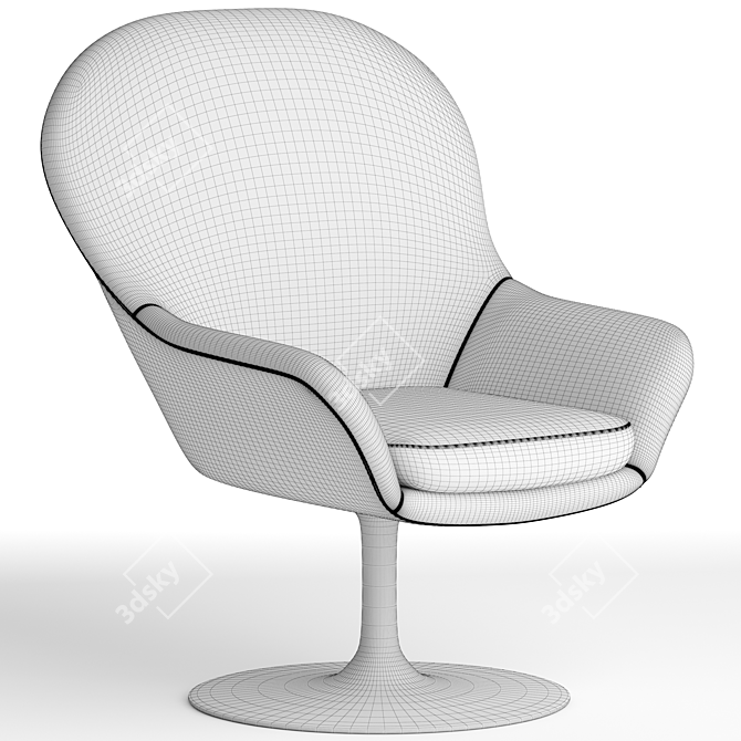 Natuzzi Adore Armchair: Luxurious Comfort in Compact Design 3D model image 5