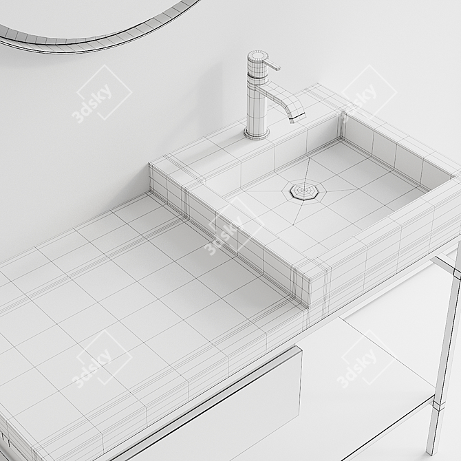 Nic Design Semplice 105: Stylish Vanity with Integrated Lighting 3D model image 5