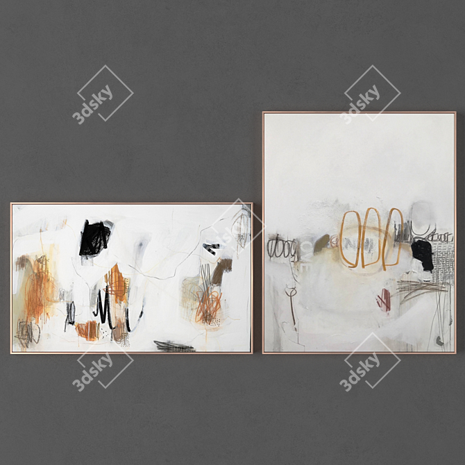 Abstract Art Frames Set 3D model image 1