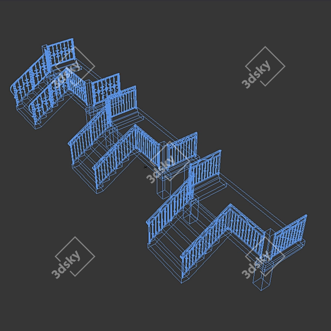 Sleek Metal Railings  3D model image 5