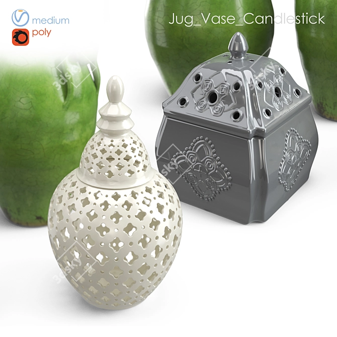 Versatile Smoothable Decor - Jug, Vase, Candlestick 3D model image 3