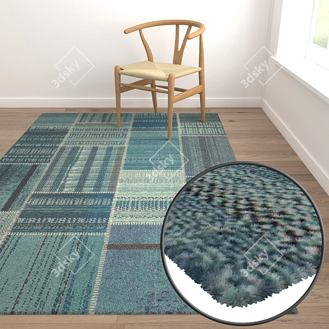 Luxury Carpet Set: High Quality Textures, 3 Variants 3D model image 5