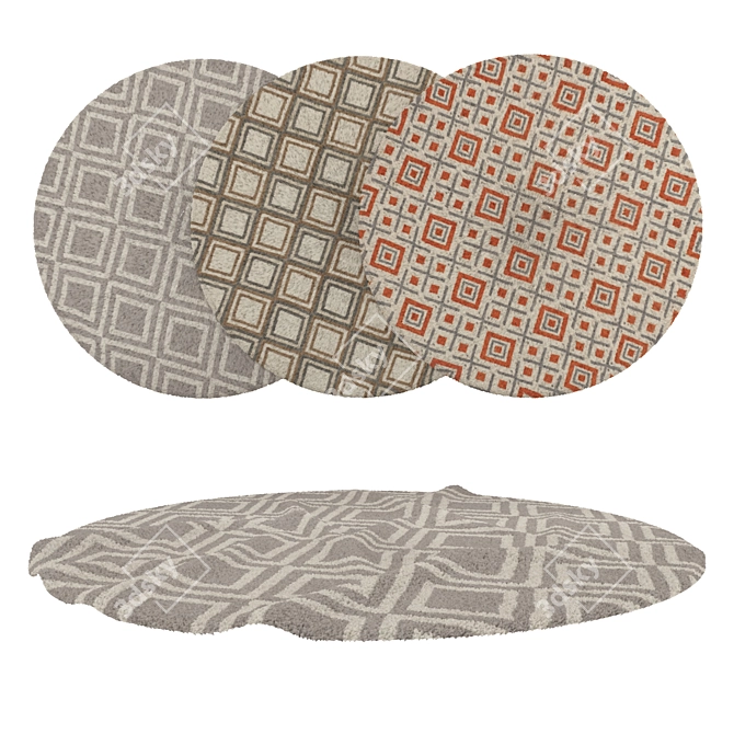 Round Rug Set - Versatile and Stunning 3D model image 1