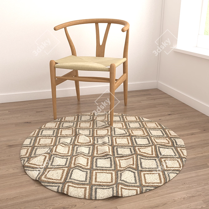 Round Rug Set - Versatile and Stunning 3D model image 4