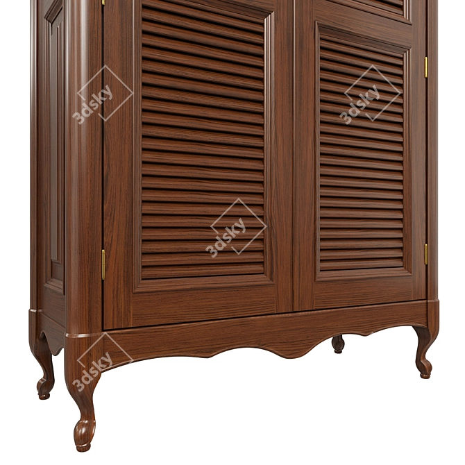 Elegant Wood Wardrobe 3D model image 4