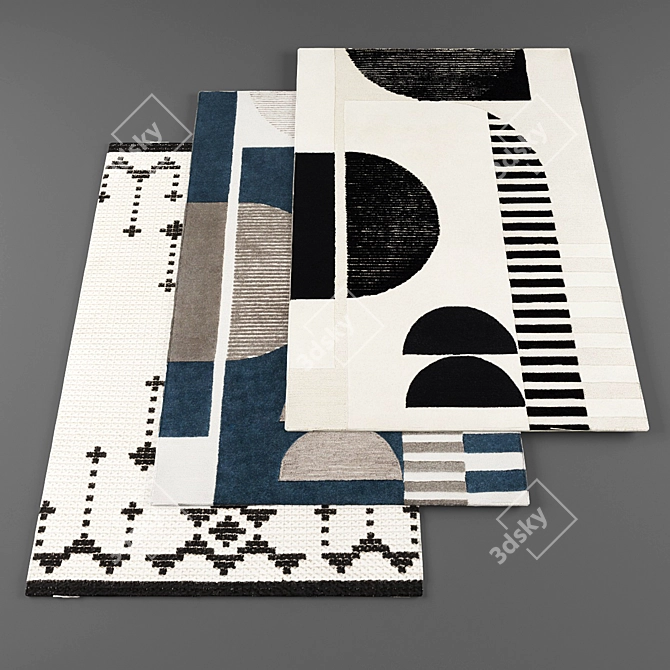 Modern Rugs Set 3D model image 1