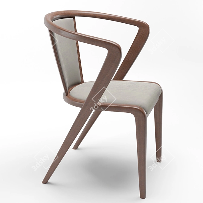 Title: Portuguese Roots Wood Chair 3D model image 3