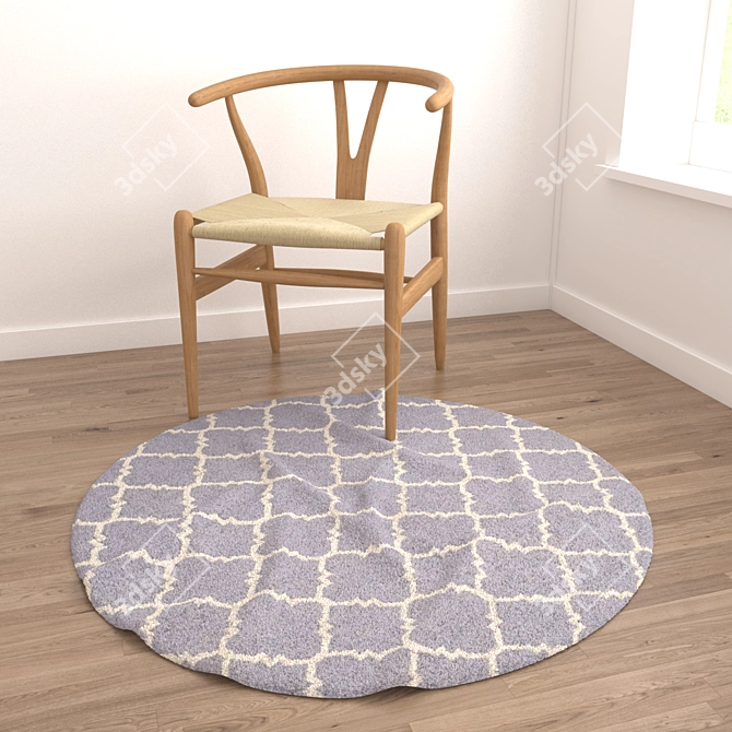 6-Piece Round Carpets Set 3D model image 4