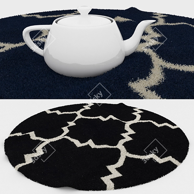 Round Carpets Set 90: Versatile & Detailed 3D Rug Collection 3D model image 3