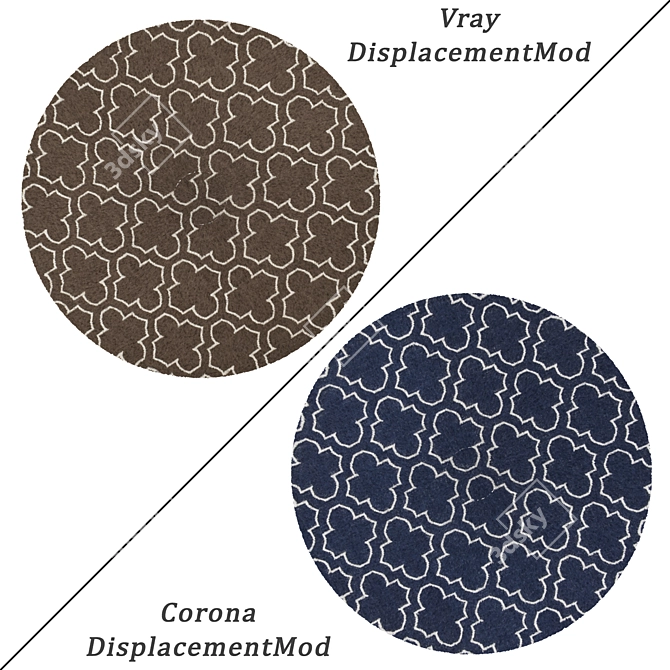 Round Carpet Set: 6 Variants 3D model image 2