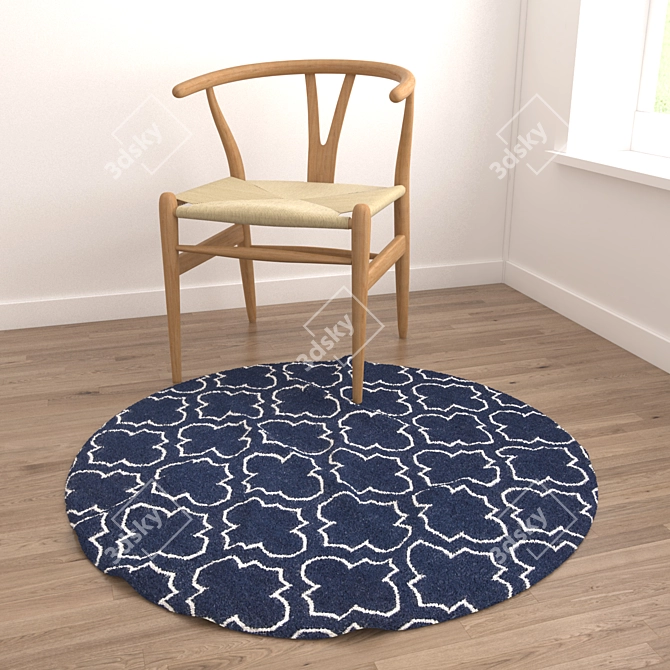 Round Carpet Set: 6 Variants 3D model image 4