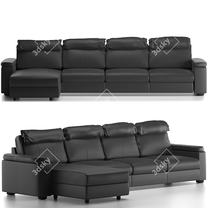 Modern LIDHULT Sectional: Stylish & Spacious 3D model image 4