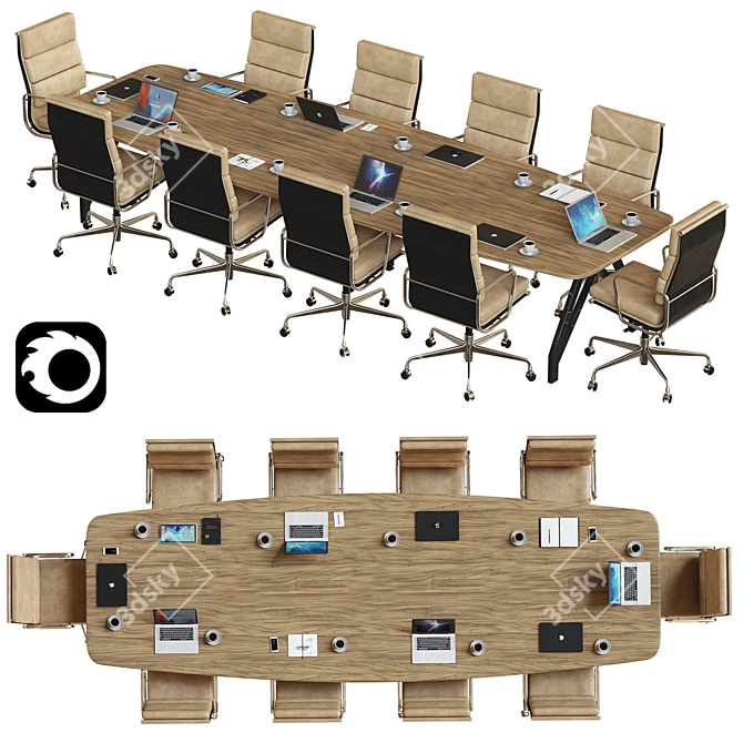 Modern Conference Table 2015 3D model image 1