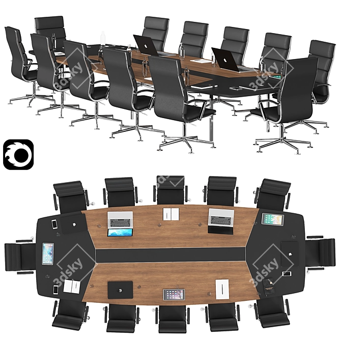 Modern Conference Table - Versatile Design 3D model image 1