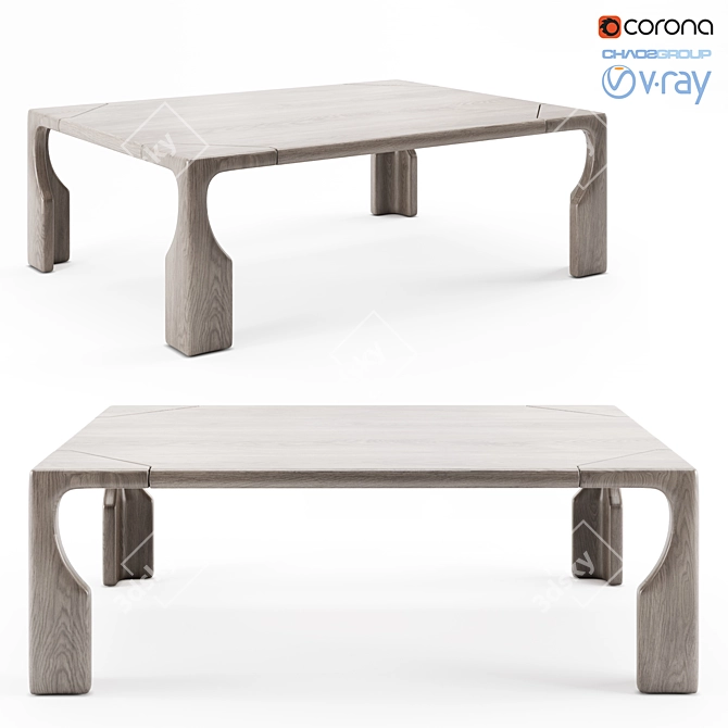 Delcourt Luh Table: Sleek and Stylish 3D model image 1