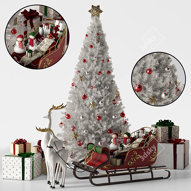 Vintage Fir Christmas Tree 2015 3D model image 1