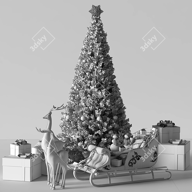 Vintage Fir Christmas Tree 2015 3D model image 5