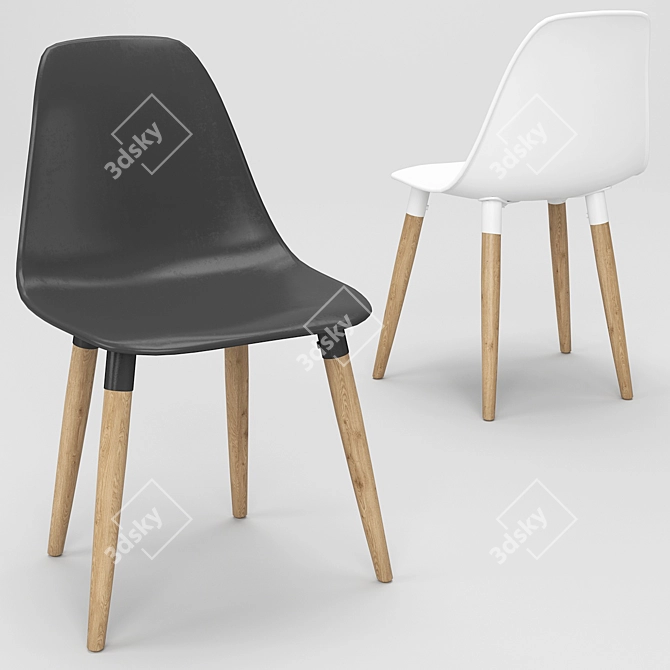 Sleek Dining Set: Table & Chairs 3D model image 3
