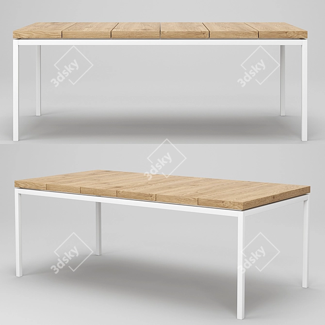 Sleek Dining Set: Table & Chairs 3D model image 4