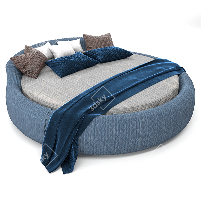 Sleek Circular Bed 3D model image 1