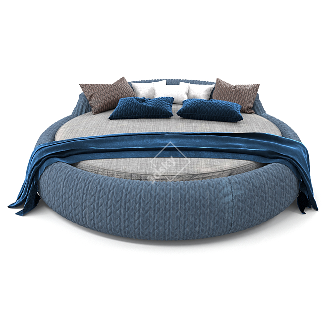 Sleek Circular Bed 3D model image 2