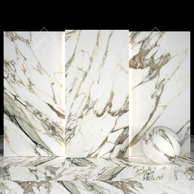 Aged Elegance: Old Stain Marble 3D model image 1