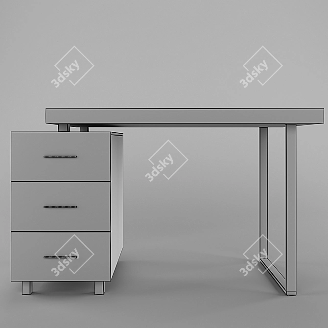 Ashby Writing Desk: Sleek and Stylish Home Office Essential 3D model image 3