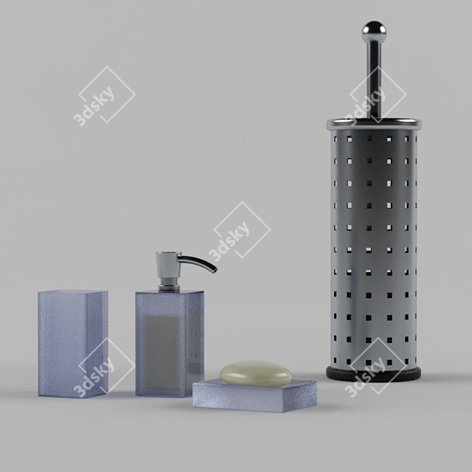 Title: Vintage Bathroom Decor 3D model image 2