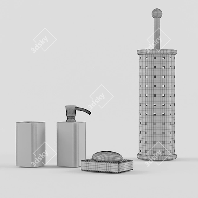 Title: Vintage Bathroom Decor 3D model image 4