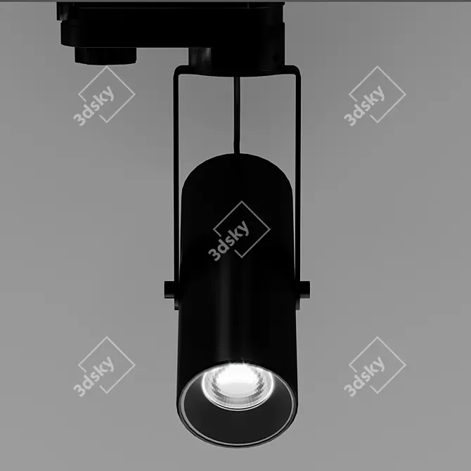 Sleek Tube Clip Track Light 3D model image 2