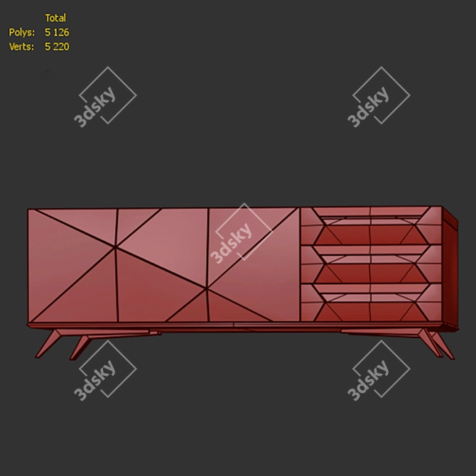 Angola Chest of Drawers - La Corda's Stylish Storage Solution 3D model image 3