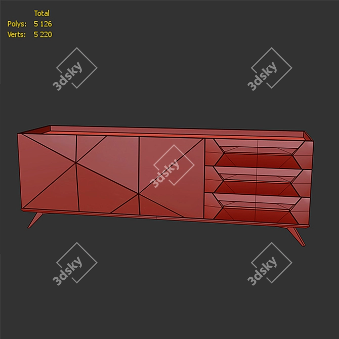 Angola Chest of Drawers - La Corda's Stylish Storage Solution 3D model image 7