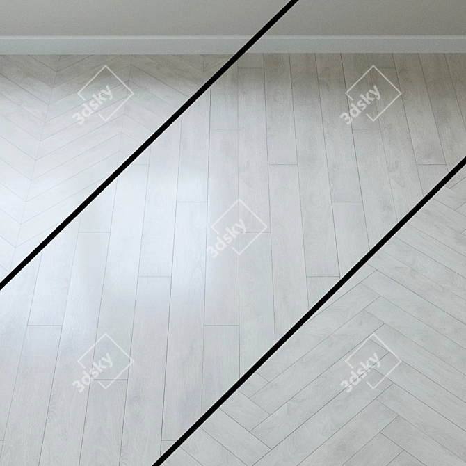 Natural Aspen Oak Parquet: Stylish & Durable 3D model image 1