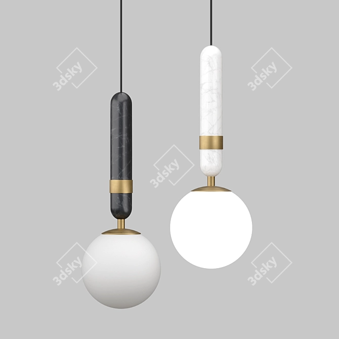 Marble Base Ball Light 3D model image 2