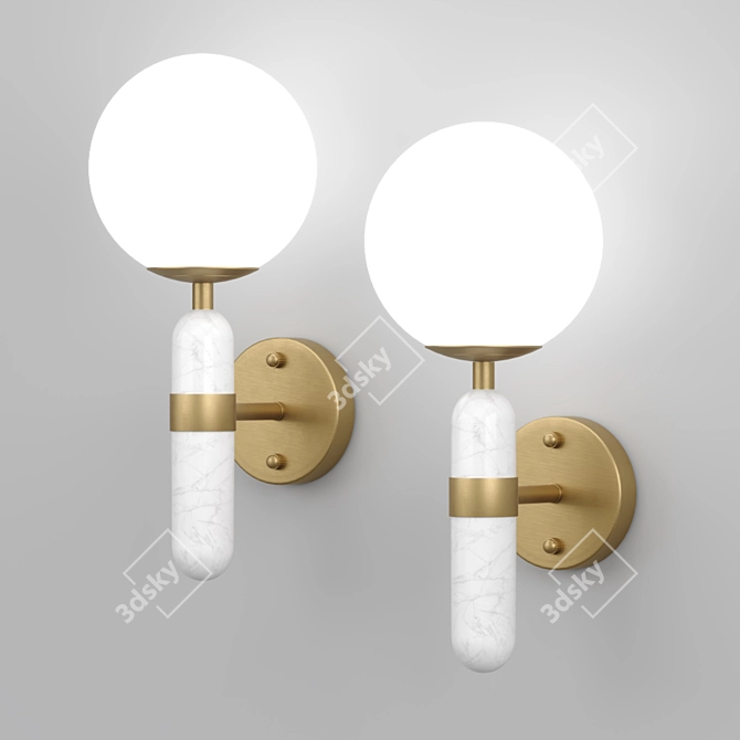 Marble Base Ball Light 3D model image 4