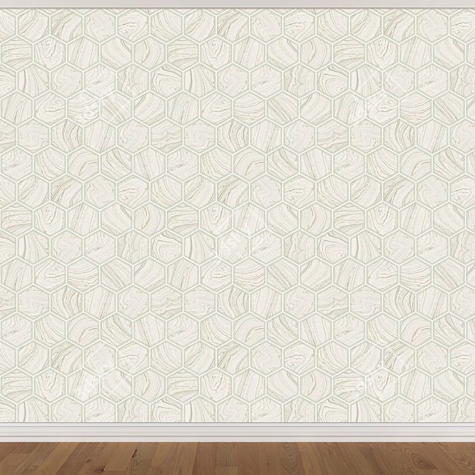 Seamless Wallpaper Set: 3 Colors 3D model image 2