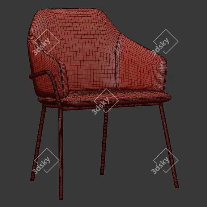 Elegant Stanley Dining Chair 3D model image 4