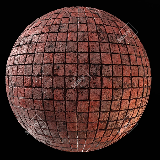 Grunge Brick Wall: PBR Texture 3D model image 1