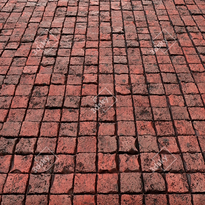 Grunge Brick Wall: PBR Texture 3D model image 2
