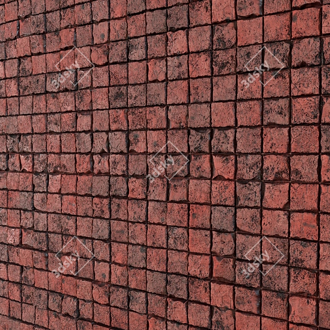 Grunge Brick Wall: PBR Texture 3D model image 3