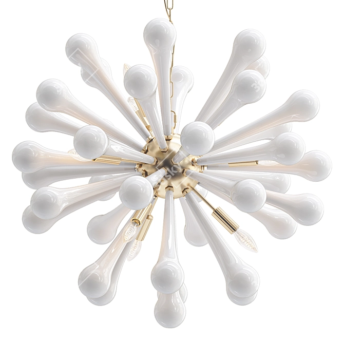 Golden Murano Glass Sputnik Chandelier 3D model image 1