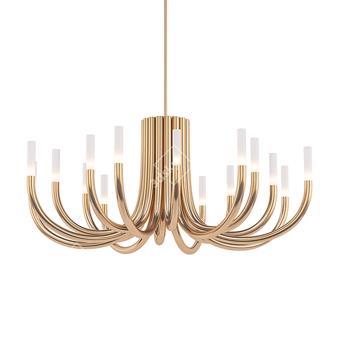 Rousseau Oval Chandelier: Elegant Illumination 3D model image 1