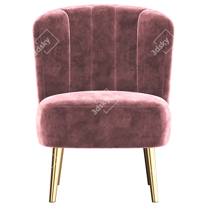 Chanel Tufted Accent Chair 3D model image 2