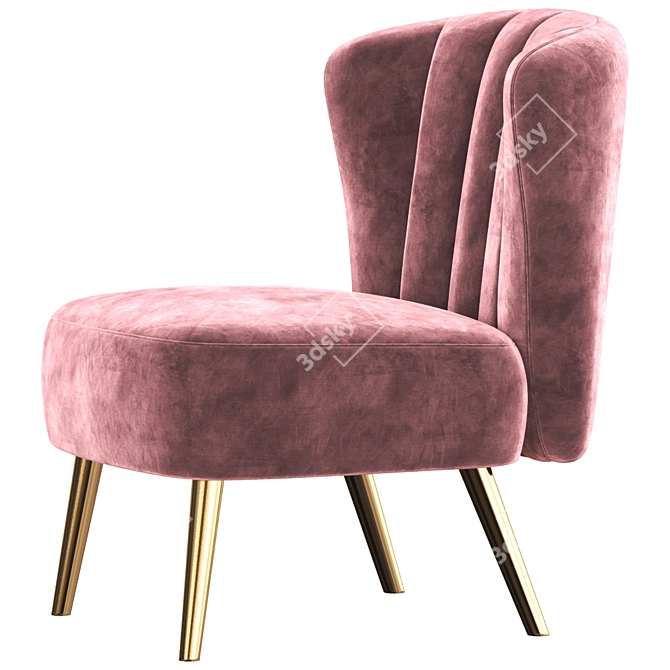 Chanel Tufted Accent Chair 3D model image 3