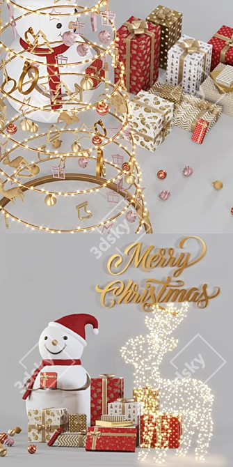 Festive Holiday Decor Set 3D model image 3